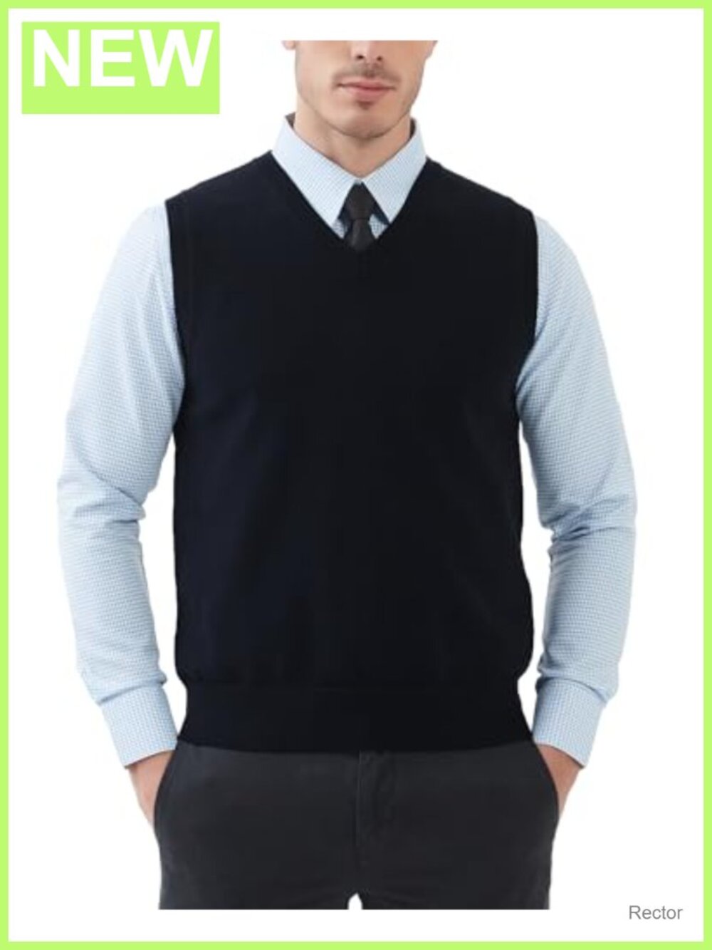 Men's 100% Cotton Sweater Vest V Neck Regular Fit Sleeveless Pullover